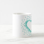 Aquamarine Confetti-Herz-Tasse Kaffeetasse (Mittel)
