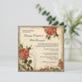 Aquamarine Creme Vintag Eiffelturm Dusche Einladung (Stehend Vorderseite)