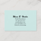 *~* aquamarine cyan-blaue heilende Energie-Hand Visitenkarte (Rückseite)