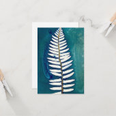 Aquamarine Cyanotyp-Grußkarte - Leere Karte (Vorderseite/Rückseite Beispiel)