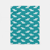 Aquamarine Dackel Design Fleece Blanket (Vorderseite)