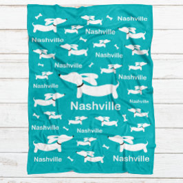 Aquamarine Dackel Maßgeschneidertes Schuhwerk für  Fleecedecke