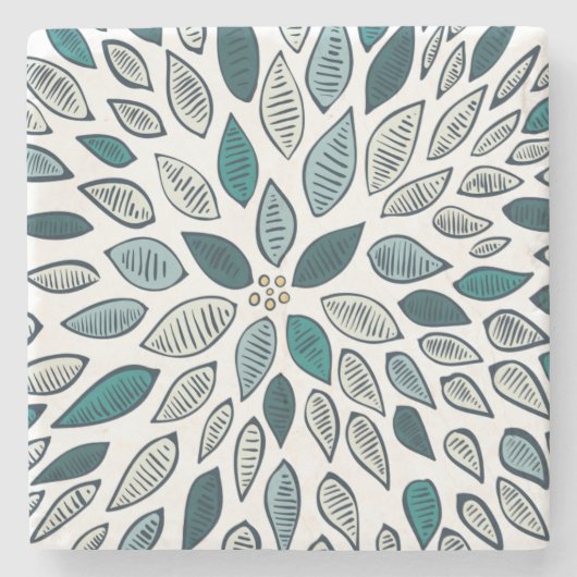 Aquamarine Dahlie-Blume Steinuntersetzer (Vorderseite)