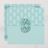 Aquamarine Damasehe Einladung (Vorne/Hinten)