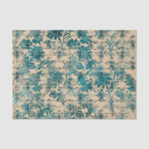Aquamarine Damask-Biene Seidenpapier