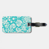 Aquamarine Damask Billiards Gepäckanhänger (Rückseite horizontal)