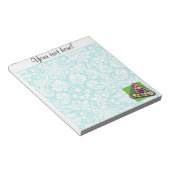 Aquamarine Damask Billiards Notizblock (angewinkelt)