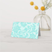 Aquamarine Damask r.s.v.p-Karte Platzkarte (Rückseite)
