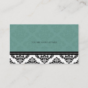 Aquamarine Damaskus-Hochzeitsplätze Platzkarte