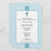 Aquamarine Damaskus Taufe. Einladung (Vorne/Hinten)