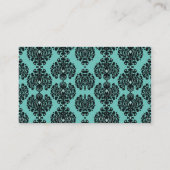 Aquamarine Damast-Geschäftskarte Visitenkarte (Rückseite)