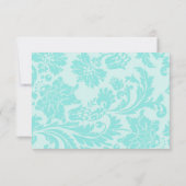Aquamarine Damastehe Dankeschön Karte (Rückseite)