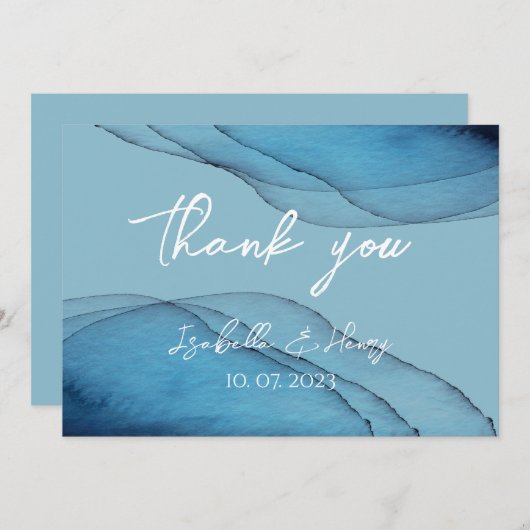 Aquamarine Dankeskarte (Vorne/Hinten)