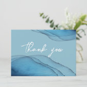 Aquamarine Dankeskarte (Stehend Vorderseite)
