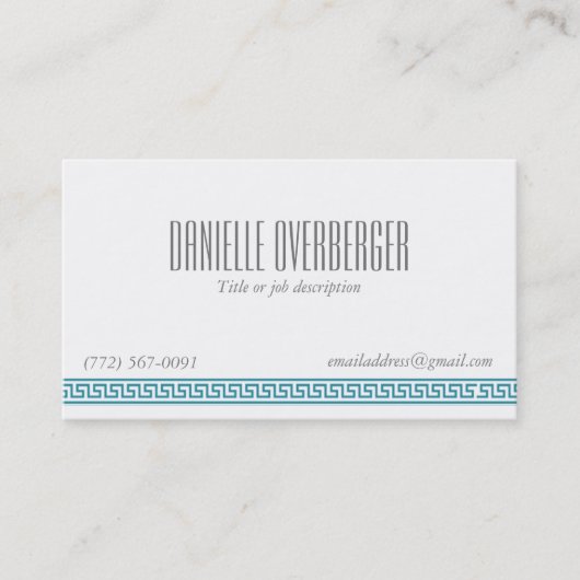 Aquamarine das Geschäfts-Karte der griechischen Visitenkarte (Vorderseite)