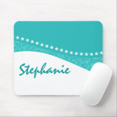 Aquamarine Dazzling Star Curves Mousepad (Mit Mouse)