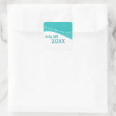 Aquamarine Dazzling Star Curves Sticker (Tasche)