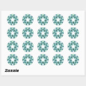 Aquamarine Decorative Floral Tiles Sticker (Blatt)