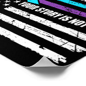 Aquamarine der monatlichen Flagge zur Prävention v Poster (Ecke)