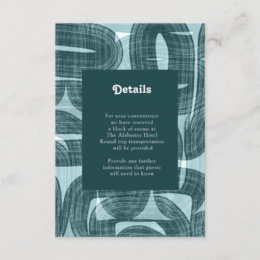 Aquamarine Details zu Retro-Bögen und -Linien Begleitkarte (Vorderseite)