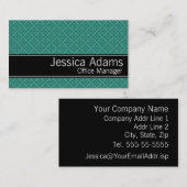 Aquamarine Diamanten Muster Moderne Berufliche Visitenkarte (Vorne/Hinten)