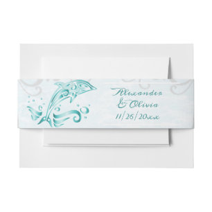 Aquamarine Dolphin-Hochzeit Einladende Bündner Ban Einladungsbanderole