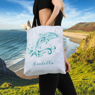 Aquamarine Dolphin Personalisiert Tote Bag Tasche
