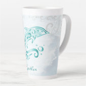Aquamarine Dolphin Personalisierte Latte Tasse (Rechte Ecke)