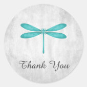 Aquamarine Dragonfly Danke Stickers (Vorderseite)
