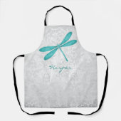 Aquamarine Dragonfly-Personalisierte All-over-Prin Schürze (Vorderseite)