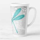Aquamarine Dragonfly Personalisierte Latte-Tasse Milchtasse (Rechts)