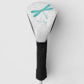 Aquamarine Dragonfly Personalisierter Golf Head Co Golf Headcover (Vorderseite)