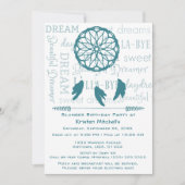 Aquamarine Dream Catcher Slumber Geburtstagsparty Einladung (Vorderseite)