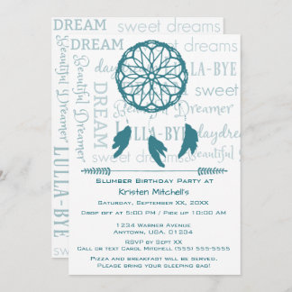 Aquamarine Dream Catcher Slumber Geburtstagsparty Einladung