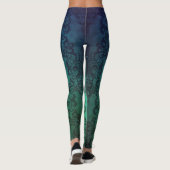 Aquamarine Dreams Damask Boho Style Leggings (Rückseite)