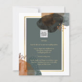 Aquamarine EARTH TONES WEDING INVITE QR Code (Rückseite)
