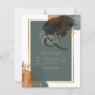 Aquamarine EARTH TONES WEDING INVITE QR Code