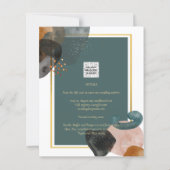 Aquamarine EARTH TONES WEDING INVITE QR Code (Rückseite)