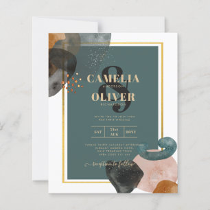 Aquamarine EARTH TONES WEDING INVITE QR Code