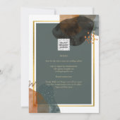 Aquamarine EARTH TONES WEDING INVITE QR Code Einladung (Rückseite)