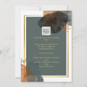 Aquamarine EARTH TONES WEDING INVITE QR Code Einladung (Rückseite)