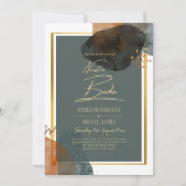 Aquamarine EARTH TONES WEDING INVITE QR Code Einladung (Vorderseite)