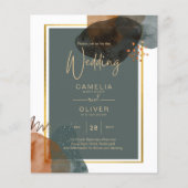 Aquamarine EARTH TONES WEDING INVITE QR Code Flyer (Vorne)