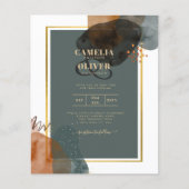 Aquamarine EARTH TONES WEDING INVITE QR Code Flyer (Vorne)