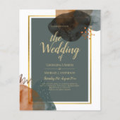 Aquamarine EARTH TONES WEDING INVITE QR Code Flyer (Vorne)