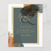 Aquamarine EARTH TONES WEDING INVITE QR Code Flyer (Vorne)