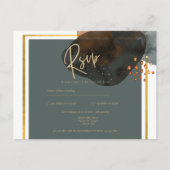 Aquamarine EARTH TONES WEDING INVITE QR Code Postkarte (Vorderseite)