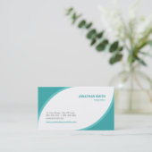Aquamarine Eckengeschäftskarte Visitenkarte (Stehend Vorderseite)