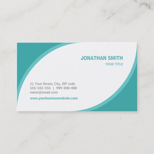 Aquamarine Eckengeschäftskarte Visitenkarte (Vorderseite)