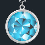Aquamarine-Edelstein-Sterlingsilber-Halskette Versilberte Kette<br><div class="desc">Sterlingsilber-Kettenschmuck mit Edelstein ähnlichem Aquamarineanhänger</div>